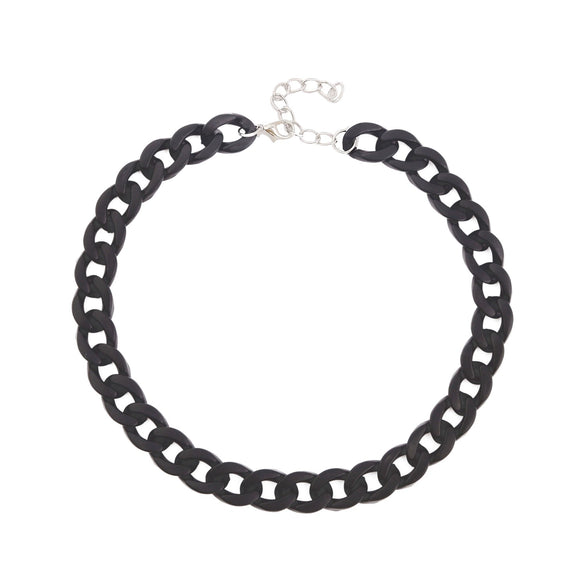 Jewelry Plastic Resin Geometric Box Chain Clavicle Necklace For Women Electroplated