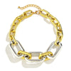Jewelry Plastic Resin Geometric Buckle Electroplating Ochain Punk Necklace For Women