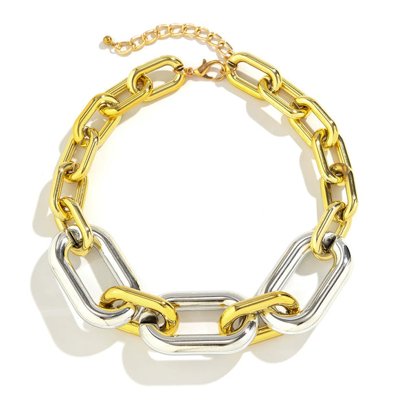 Jewelry Plastic Resin Geometric Buckle Electroplating Ochain Punk Necklace For Women
