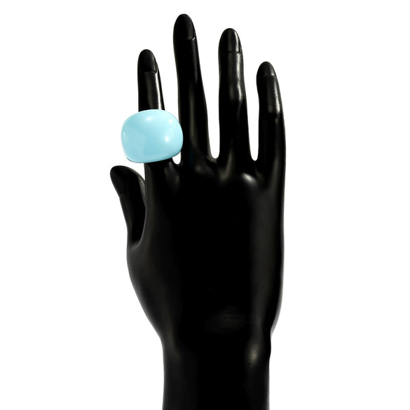 Jewelry Plastic Resin Geometric Macaron Color Arc Ring For Women