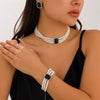 Jewelry Plastic Resin Geometric Multi Layer Imitation Pearl Ball Chain Necklace For Women