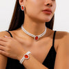 Jewelry Plastic Resin Geometric Multi Layer Imitation Pearl Ball Chain Necklace For Women