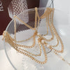 Jewelry Plastic Resin Geometric Multi Layer Tassel Chain Anklet For Women