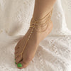 Jewelry Plastic Resin Geometric Multi Layer Tassel Chain Anklet For Women