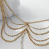 Jewelry Plastic Resin Geometric Multi Layer Tassel Chain Anklet For Women