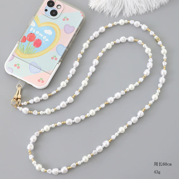 Jewelry Plastic Resin Handmade Beaded Mobile Phone Chain With Stars Sun And Moon Clouds Cosmic Pattern