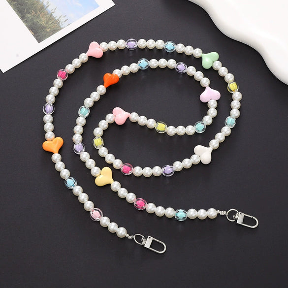 Jewelry Plastic Resin Handmade Beaded Mobile Phone Chain With Stars Sun And Moon Clouds Cosmic Pattern