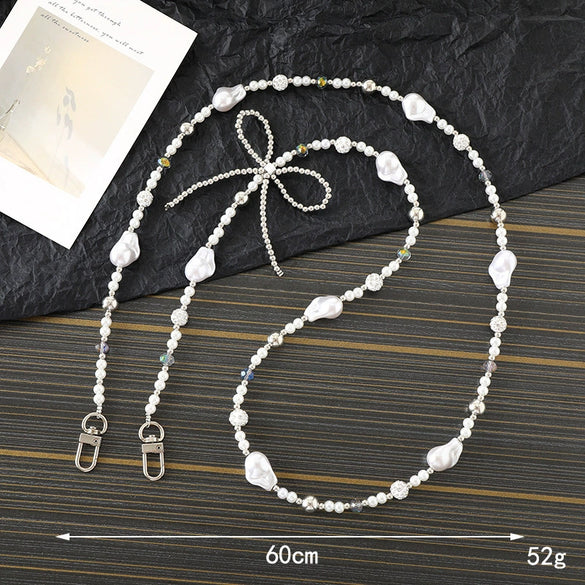 Jewelry Plastic Resin Handmade Beaded Mobile Phone Chain With Stars Sun And Moon Clouds Cosmic Pattern