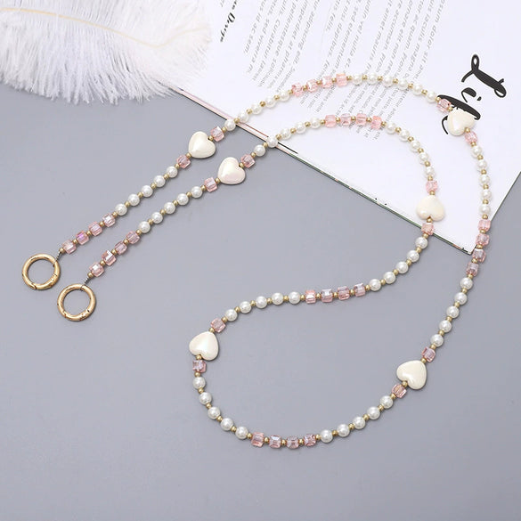 Jewelry Plastic Resin Handmade Beaded Mobile Phone Chain With Stars Sun And Moon Clouds Cosmic Pattern