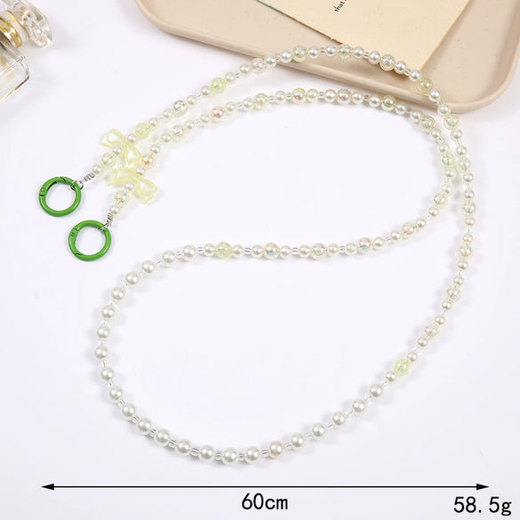 Jewelry Plastic Resin Handmade Beaded Mobile Phone Chain With Stars Sun And Moon Clouds Cosmic Pattern