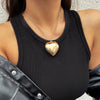 Jewelry Plastic Resin Heart Shape Pendant Necklace With Cross Chain And Electroplating Treatment