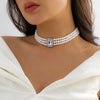 Jewelry Plastic Resin Heart Shaped Ball Chain Clavicle Necklace With Artificial Crystal Pendant Electroplating Style