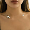Jewelry Plastic Resin Imitation Pearl Geometric Circle Electroplating Women's Necklace Ring Collar