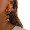 Jewelry Plastic Simple Flower Tassel Scallop Earrings Electroplating For Women