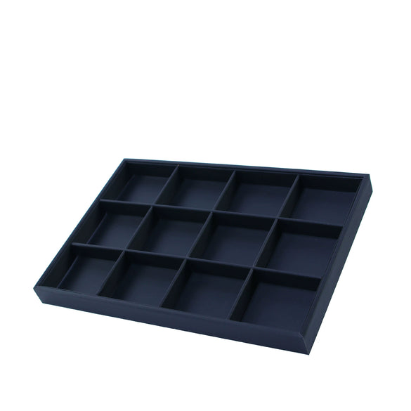 Jewelry Plate Pu Leather Black Brushed Geometric Splicing Style For Jewelry Store Props And Storage