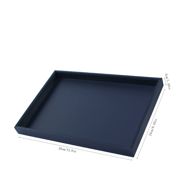 Jewelry Plate Pu Leather Black Brushed Geometric Splicing Style For Jewelry Store Props And Storage