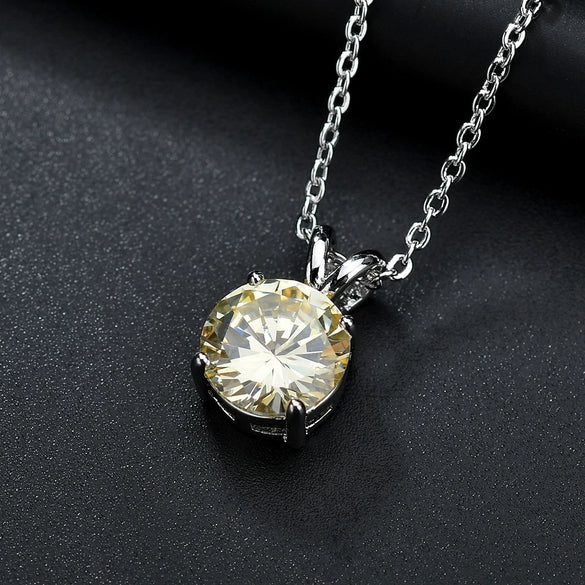 Jewelry Platinum Plated Zircon Necklace Simple Women's Allmatch Pendant Factory Wholesale Pendant