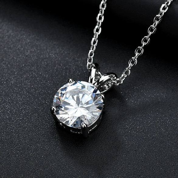 Jewelry Platinum Plated Zircon Necklace Simple Women's Allmatch Pendant Factory Wholesale Pendant
