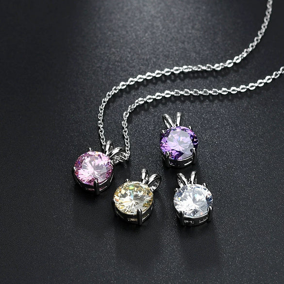 Jewelry Platinum Plated Zircon Necklace Simple Women's Allmatch Pendant Factory Wholesale Pendant