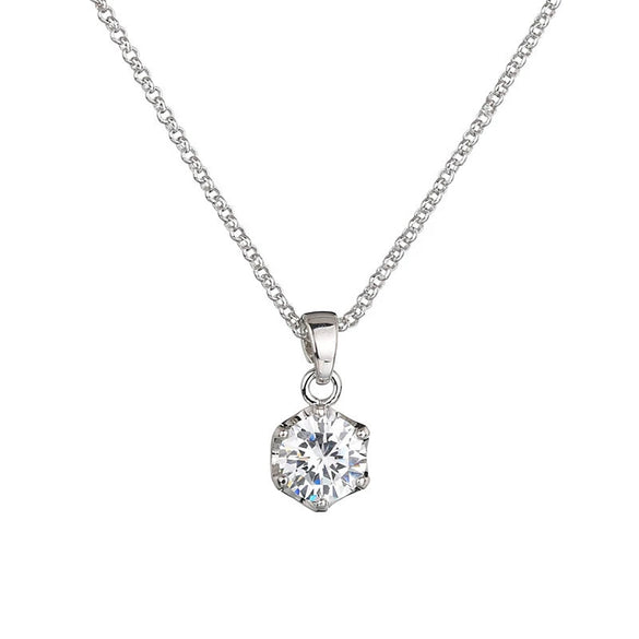 Jewelry Platinum Plated Zircon Necklace Simple Women's Allmatch Pendant Factory Wholesale Pendant