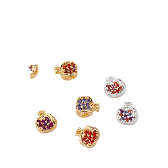 Jewelry Pomegranate Pendant Zircon Inlaid 14K Gold Plated Diy Handmade Beaded Accessories Material