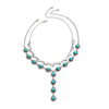 Jewelry Punk Alloy Imitation Turquoise Animal Zodiac Geometric Pendant Necklace With Iron Chain Electroplating