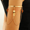 Jewelry Punk Arm Chain Metal Hanging Chain Tassel Arm Ring Electroplated With Shells Love Leaves Pattern Unisex