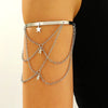 Jewelry Punk Arm Chain Metal Hanging Chain Tassel Arm Ring Electroplated With Shells Love Leaves Pattern Unisex