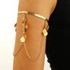 Jewelry Punk Arm Chain Metal Hanging Chain Tassel Arm Ring Electroplated With Shells Love Leaves Pattern Unisex