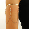 Jewelry Punk Arm Chain Metal Hanging Chain Tassel Arm Ring Electroplated With Shells Love Leaves Pattern Unisex