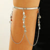Jewelry Punk Arm Chain Metal Hanging Chain Tassel Arm Ring Electroplated With Shells Love Leaves Pattern Unisex