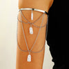 Jewelry Punk Arm Chain Metal Hanging Chain Tassel Arm Ring Electroplated With Shells Love Leaves Pattern Unisex