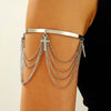 Jewelry Punk Arm Chain Metal Hanging Chain Tassel Arm Ring Electroplated With Shells Love Leaves Pattern Unisex