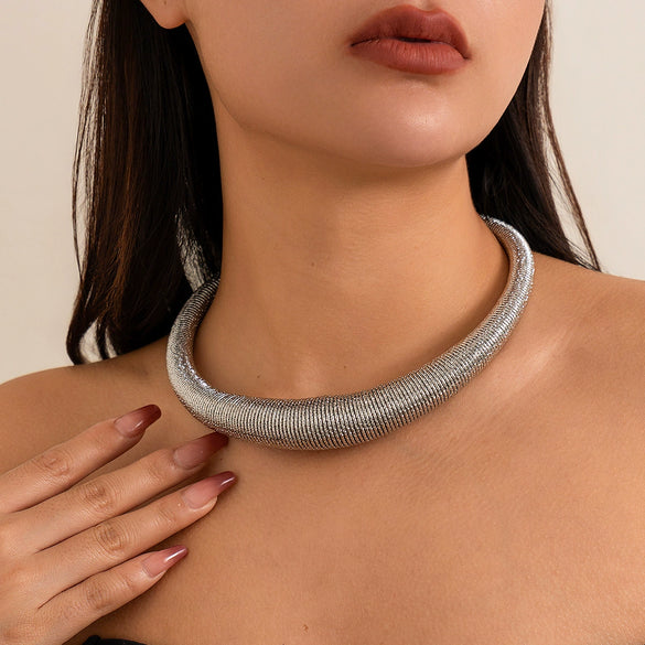 Jewelry Punk Exaggerated Snake Bone Chain Geometric Metal Clavicle Necklace For Women