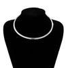 Jewelry Punk Glossy Metal Imitation Pearl Geometric Electroplating Ring And Clavicle Chain Necklace