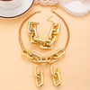 Jewelry Punk Hiphop Exaggerated Geometric Ccb Chain Earrings Bracelet Necklace Set Electroplated