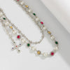 Jewelry Punk Hiphop Style Alloy Imitation Pearl Acrylic Diamond Cross Multiple Circles Pants Chain For Female Cowboy Style