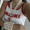Jewelry Punk Imitation Pearl Alloy Geometric Cross Clavicle Chain Necklace For Women Electroplated