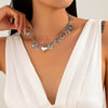 Jewelry Punk Style Alloy Pendant Clavicle Chain With Heart Shape And Bow Tie Pattern And Electroplating Treatment
