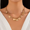 Jewelry Punk Style Alloy Pendant Clavicle Chain With Heart Shape And Bow Tie Pattern And Electroplating Treatment
