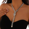 Jewelry Punk Style Aluminum Chain Alloy Geometric Clavicle Chain Necklace With Electroplating