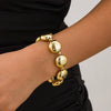 Jewelry Punk Style Geometric Flat Round Bead Clavicle Chain Ccb Material Electroplated Women's Necklace