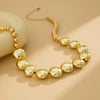 Jewelry Punk Style Geometric Flat Round Bead Clavicle Chain Ccb Material Electroplated Women's Necklace
