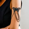 Jewelry Punk Style Iron Butterfly And Chain Arm Bracelet With Electroplating