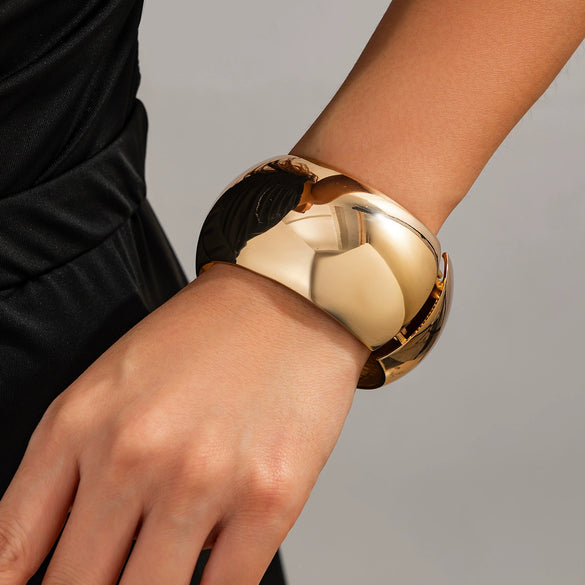 Jewelry Punk Style Irregular Wide Alloy Bracelet Suit With Electroplating
