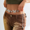 Jewelry Punk Three Dimensional Stitching Single Layer Butterfly Waist Chain Metal Geometric Body Chain For Women