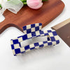Jewelry Pvc Simple Checkerboard Handmade Hair Grab Clip For Women