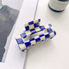 Jewelry Pvc Simple Checkerboard Handmade Hair Grab Clip For Women