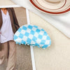 Jewelry Pvc Simple Checkerboard Handmade Hair Grab Clip For Women