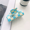 Jewelry Pvc Simple Checkerboard Handmade Hair Grab Clip For Women